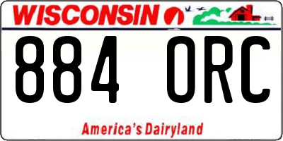 WI license plate 884ORC