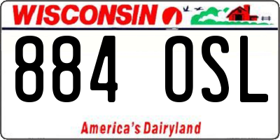 WI license plate 884OSL