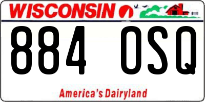 WI license plate 884OSQ