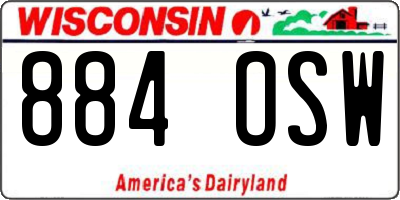 WI license plate 884OSW