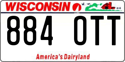 WI license plate 884OTT