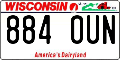 WI license plate 884OUN