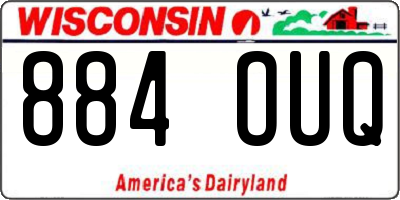 WI license plate 884OUQ