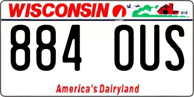 WI license plate 884OUS