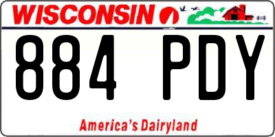 WI license plate 884PDY