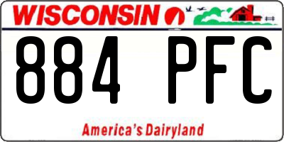 WI license plate 884PFC