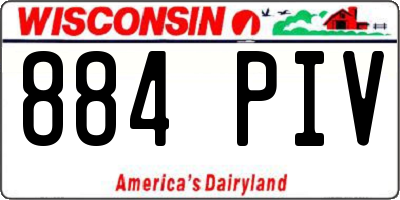 WI license plate 884PIV