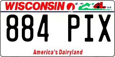 WI license plate 884PIX