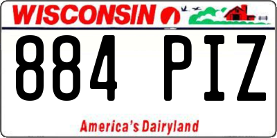 WI license plate 884PIZ
