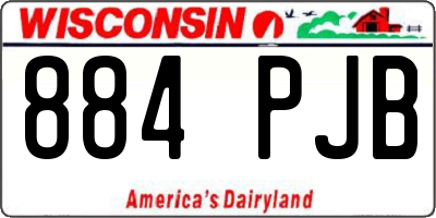 WI license plate 884PJB