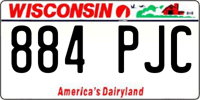 WI license plate 884PJC