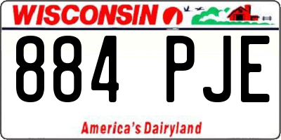 WI license plate 884PJE