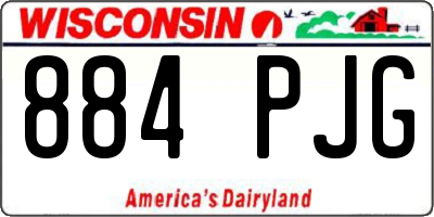 WI license plate 884PJG