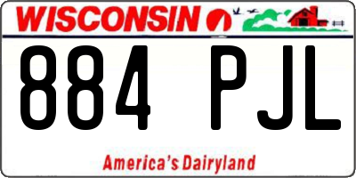 WI license plate 884PJL