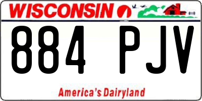 WI license plate 884PJV