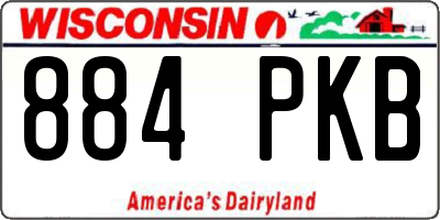 WI license plate 884PKB