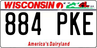 WI license plate 884PKE