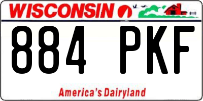 WI license plate 884PKF