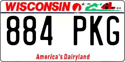 WI license plate 884PKG