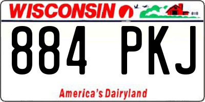 WI license plate 884PKJ