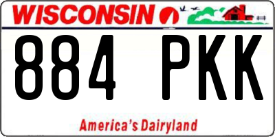 WI license plate 884PKK