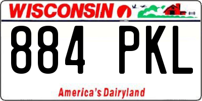 WI license plate 884PKL