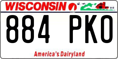 WI license plate 884PKO