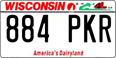 WI license plate 884PKR