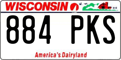 WI license plate 884PKS