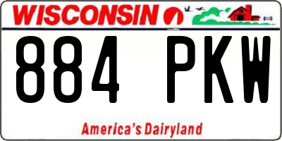 WI license plate 884PKW