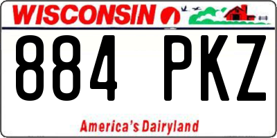 WI license plate 884PKZ