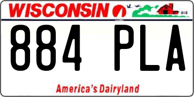 WI license plate 884PLA