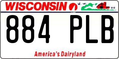 WI license plate 884PLB