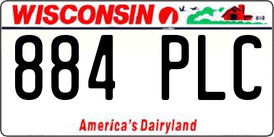 WI license plate 884PLC