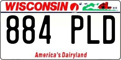 WI license plate 884PLD