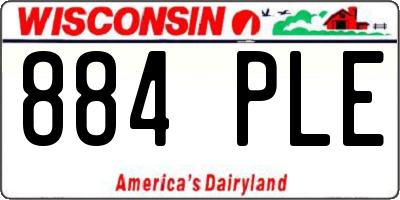 WI license plate 884PLE