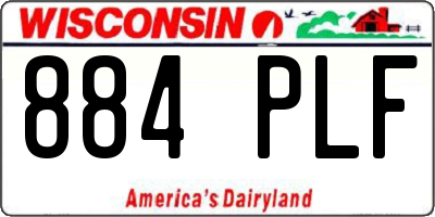WI license plate 884PLF