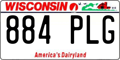 WI license plate 884PLG