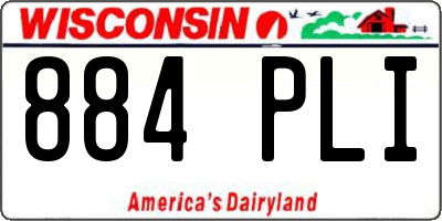 WI license plate 884PLI