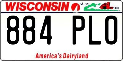 WI license plate 884PLO