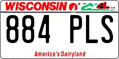 WI license plate 884PLS