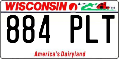 WI license plate 884PLT