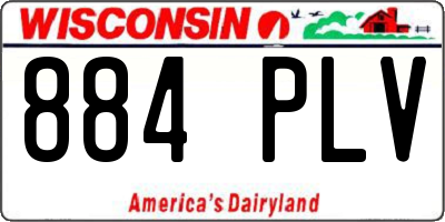 WI license plate 884PLV