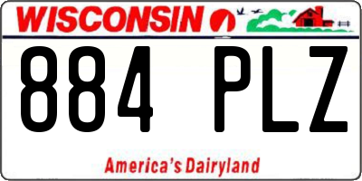 WI license plate 884PLZ