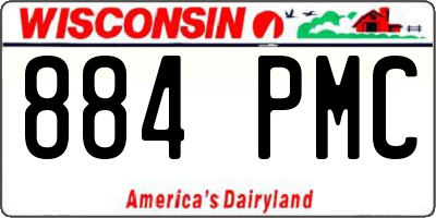 WI license plate 884PMC