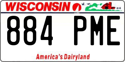 WI license plate 884PME