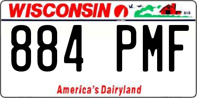 WI license plate 884PMF