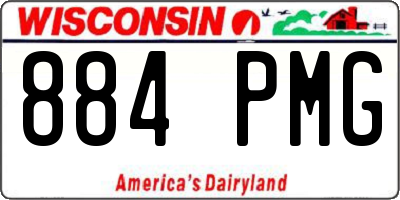 WI license plate 884PMG