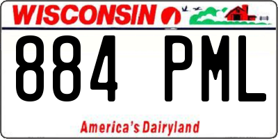 WI license plate 884PML
