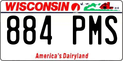WI license plate 884PMS